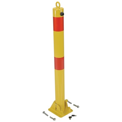 Vestil PARK-P-76-FD Steel Fold Down Bollard 5-1/8 in. x 5-1/2 in. x 35-1/2 in. Yellow