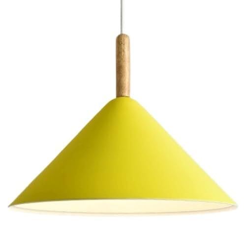 SYAXVOM Colorful Metal Pendant Light Chandelier E27 Base - Stylish Hanging Lamp for Balcony and Aisle(Yellow)
