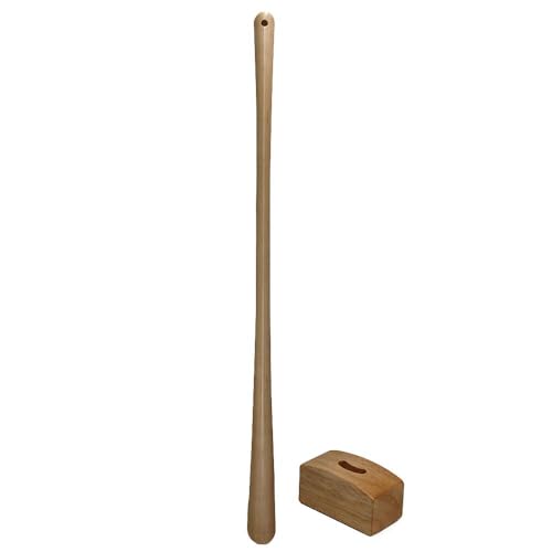 [クリア]立ったままで使える!木製ロング靴べら[台座付き]74.5cm