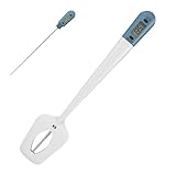Espátula de cocina termógrafo – Pantalla de temperatura de cocción LCD Espátula | Espátula digital grande con sensor de calor con termómetro de precisión, accesorio de parrilla de barbacoa para carne