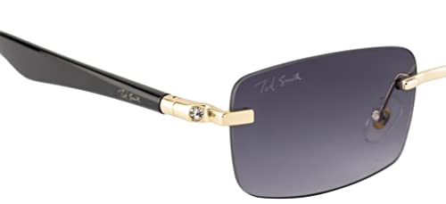 Image of Ted Smith Men's Women's UV Protection Metal Rectangle Sunglasses