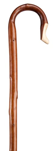 Linden Leisure Chestnut Shepherds Crook Walking Stick Cane 4 foot 6 Hiking Staff Stave 4'6" Natural Rustic