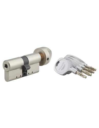 Cilindro Europeo A Pomolo Cobra 2+ 33Btx33Mm Nichelato, Antiscasso, Antitrapano, 4 Chiavi Ergonomiche - Thirard