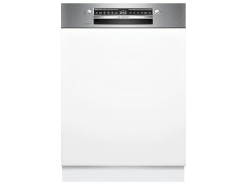 Bosch SMI4EAS28E Serie 4, Smarter Geschirrspüler Teilintegriert 60 cm, Besteckkorb, Spülmaschine Made in Germany, besonders leise, Extra Trocknen, SpeedPerfect Plus, Programmassistent, Edelstahl