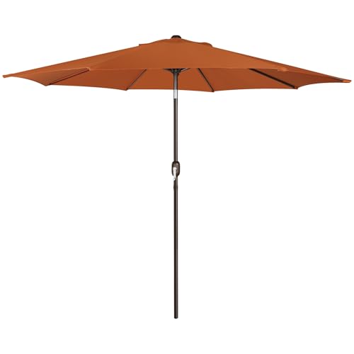 Image of Blissun 9' Outdoor Patio Umbrella, Outdoor Table Umbrella, Yard Umbrella, Market Umbrella with 8 Sturdy Ribs, Push Button Tilt and Crank