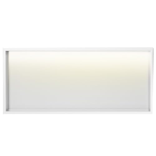 Generisch LED-beleuchtete Duschablage aus Edelstahl – wasserdichte, eingelassene Ablage für mehr Ordnung im Badezimmer, modernes Design (Weiß, 32 x 32 x 12,5 cm)