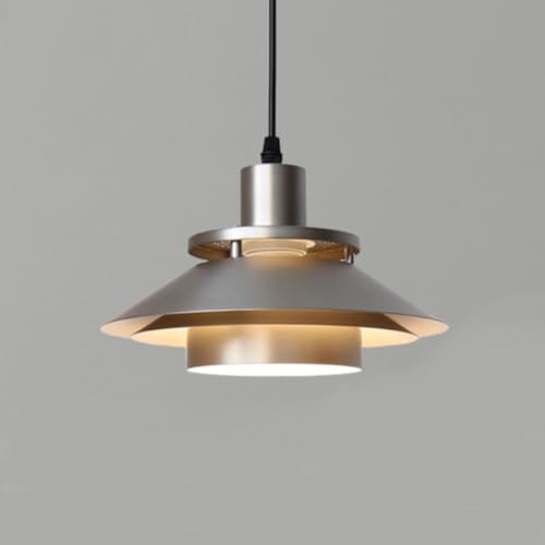 SXYSXYSXY Luminaire Suspendu Minimaliste Nordique, LED 6W, Design OVNI à 3 Niveaux, Métal Sablé & Aluminium, Lampe Suspendue Salon, Salle à Manger & Bureau