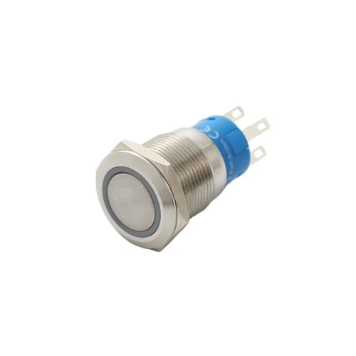 Interruptor pulsador autoblocante de 19 mm evita desconexiones accidentales en sistemas 36V