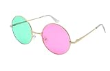 ASVP Shop Noodle Gorillaz Punk Rock Sunglasses Trip Shades Green and Pink Round Sunglasses