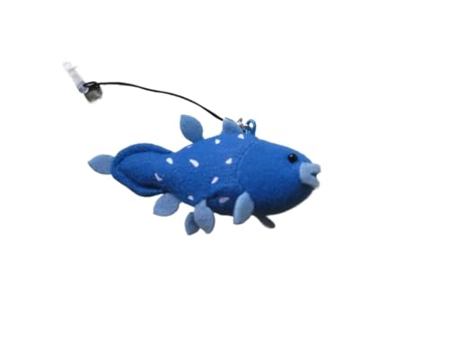 Peluche cœlacanthe réaliste 8 cm, breloque poisson haute finition