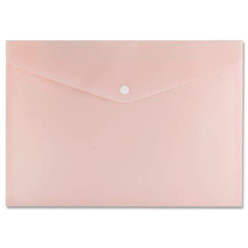 (๐๐๐ ๐๐๐ฌ) A5 Pastel Document Wallet Storage Folder A5 Stud Wallets PP folders File Holder, Document Organiser (Qty - 12, A5 Document Wallet, Peach) โ image 1