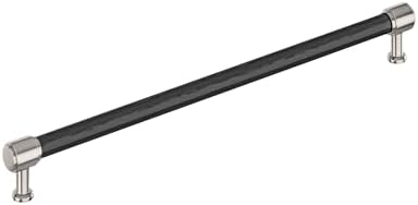 Signature Hardware 954061-18 Lazzara 18 Inch Center to Center Hammered Appliance Pull - Matte Black/Polished Nickel