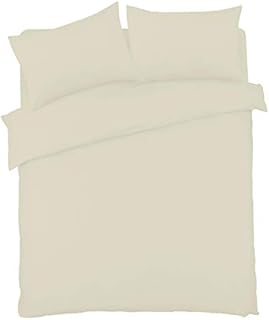 Olivia Rocco Duvet Cover Set Easy Care Plain Dyed Quilt Cover Sets, Single Cream
