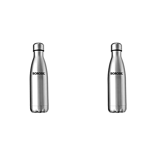 Image of Borosil Stainless Steel Hydra Bolt - Vacuum Insulated Flask Water Bottle, 1L & Stainless Steel Hydra Bolt - Vacuum Insulated Flask Water Bottle, 750ML Combo