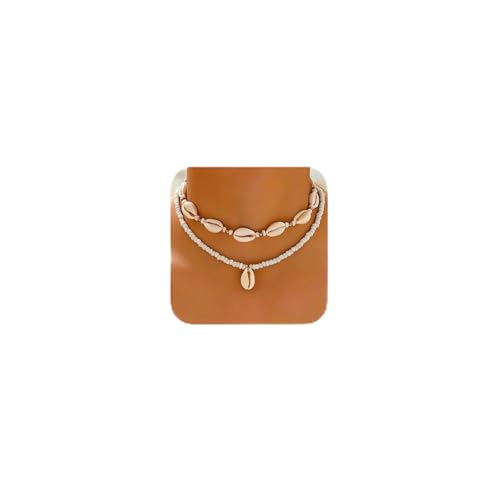 JOOTUEPO Muschelkette choker kette damen surferkette ethno muschel kette boho schmuck Choker Halskette Weiße Muschelkette Für Urlaub/Strand/Sommerstil/Surfer