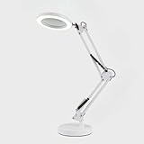 TAYOA 角度調整可能 無段階調光 3種色温度 USB給電 目に優しい 多用途拡大鏡 スタンド ライト付き led ルーペ スタンド 卓上ルーペ 5倍の倍率拡大鏡を搭載 折りたたみ式 (E)