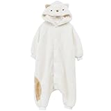 [カイタックファミリー] すみっコぐらし キッズ 着ぐるみ パジャマ なりきり 冬 110cm 130cm 150cm アイボリー グリーン (110cm, アイボリー)