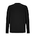 Mens Long Sleeve Pajama Shirt Crew Neck Plain T-Shirt Fashion Soft Comfort Pullover Tops Loose Fit Lightweight Blouse Black