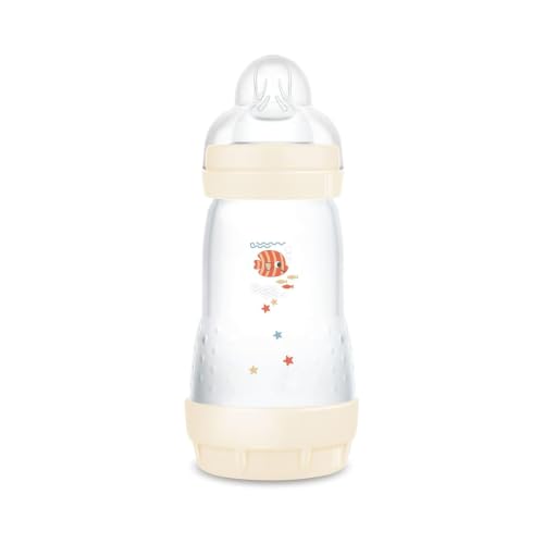 MAM Biberón Easy Start anticólicos con tetina de silicona SkinSoftTM 2+ meses, 260 ml, neutro
