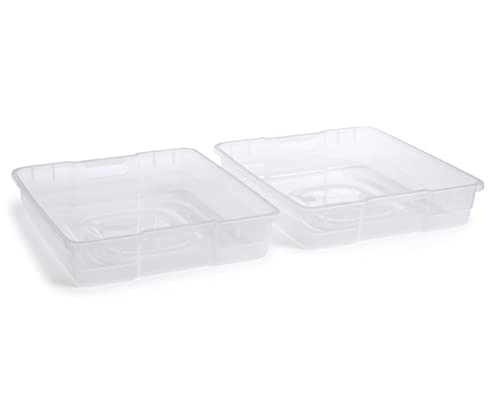 Rubbermaid Tray For 71 Qt Cleverstore Clear Plastic Storage Bins, Pack Of 2, Clear Plastic Tray With Built-In Handles, Maximize Storage, Great For Small Or Delicate Items #TOP2