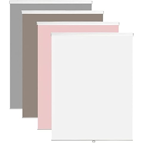 Joydeco 100% Blackout Cordless Roller Blinds for Windows,Grey 28 inches Wide Cover