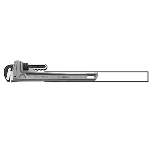 Maxpower Aluminum Pipe Wrench 14-Inch(350Mm), Heavy Duty Straight Pipe Wrench With Drop Forged, Heat-Treated Floating Hook Jaw And Light-Weight Cast Aluminum I-Beam Handle #TOP4