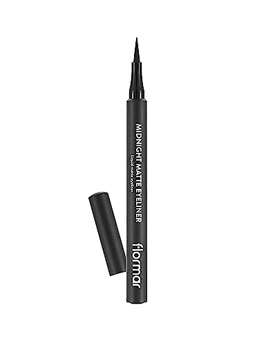 FLORMAR Midnight Matte Delineador de Ojos - Lápiz de Ojos Intenso, Fácil de Aplicar, Larga Duración, Ideal para Maquillaje Diario o Smoky Eyes lapiz ojos eyeliner, 01 Black