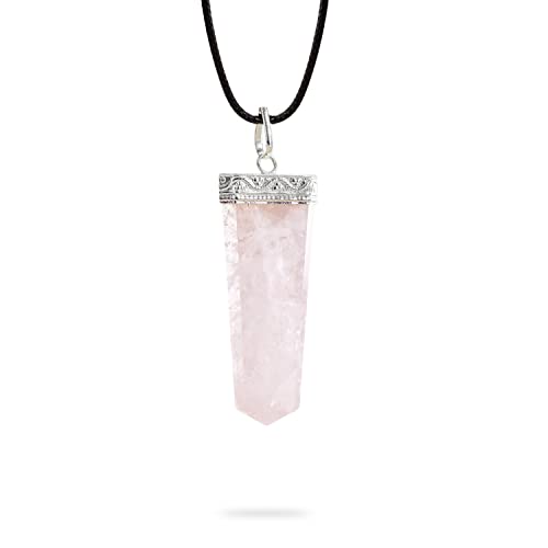 Ayana Crystals Rose Quartz Crystal Healing Necklace for Women - Handmade with Ethically Sourced Quartz Crystal, Pink Necklace with Rose Quartz Pendant