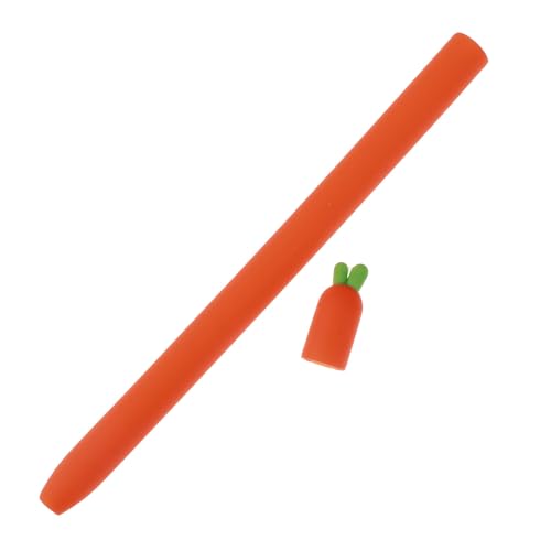HOMSFOU Funda de Silicona Antideslizante para Stylus Lápiz Táctil con Diseño de Zanahoria Protección contra Golpes Compatible con Apple Pencil Generación Estuche Duradero