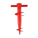Beach Umbrella Sand Anchor, Umbrella Ground Spike Adjustable Base Parasol Holder for Sun Beach Patio Umbrella Sand Ground(red)