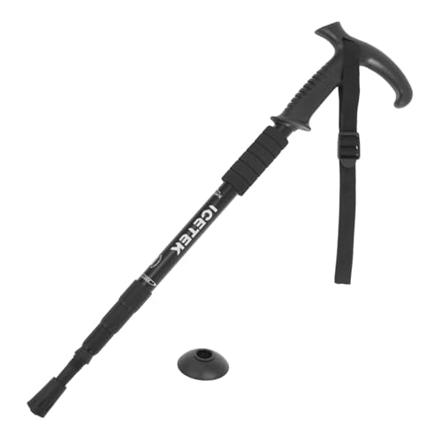 COLLBATH Bastones De Trekking Bastón De Senderismo Bastón Plegable para Hombres Bastones para Mantener El Bastón para Caminar Al Aire Libre Black Aleación De Aluminio