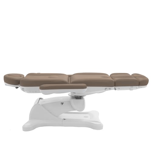 Image of SKINACT Malibu Electric Medical Spa Facial Treatment Chair /Table with 240 Swivel Base, Adjustable Backrest, Leg Rest and Wired Hand Remote Control (Sand)