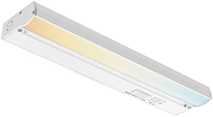 PARMIDA LED Under Cabinet Lighting, Hardwired Installation, 12 Inch, 9W, 3CCT Color Selectable – 3000K/4000K/5000K, ETL Listed, 120V, Dimmable, 600 Lumens, White Finish