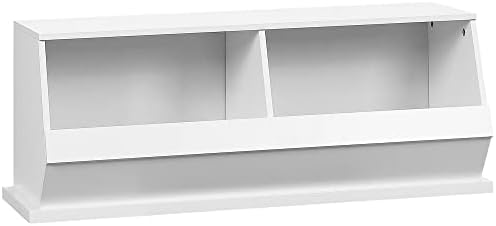 HOMCOM 2 Cube Storage Cabinet, Display Cabinet with 2 Compartments for Living Room, Closet, Bedroom, Play Room, White
