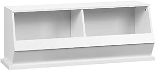 HOMCOM 2 Cube Storage Cabinet, Display Cabinet with 2 Compartments for Living Room, Closet, Bedroom, Play Room, White