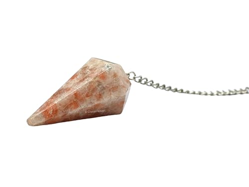 Image of Sunstone Pendulum Dowsing Tool - Natural Crystal Pendulum for Spiritual Guidance - Premium Dowser Pendulum for Accurate Divination and Energy Healing - Perfect for Energy Healing and Chakra Balancing - Handcrafted with Precision and Elegance