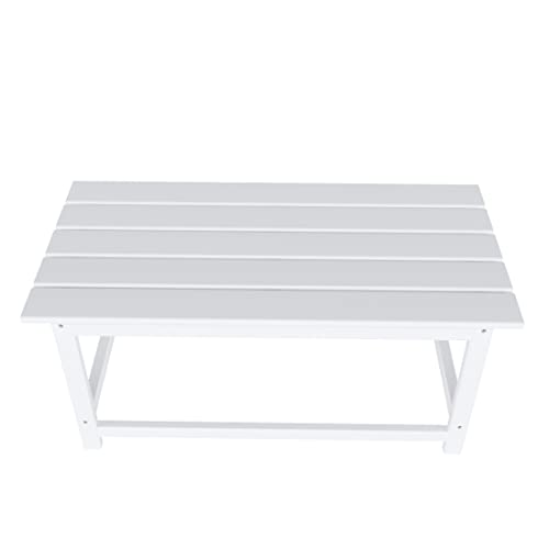 Westintrends Malibu Outdoor Coffee Table, 35" X 17.5" All Weather Poly Lumber Patio Adirondack Coffee Table For Garden Lawn Porch Balcony, Ivory #TOP5