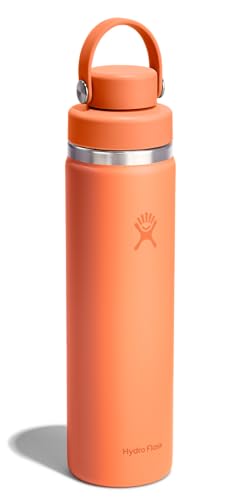 Image of Hydro Flask Water Bottle - Insulated Stainless Steel - Wide Mouth Flex Chug Lid, Non Spill, Leakproof in 24 Oz Nectar Orange
