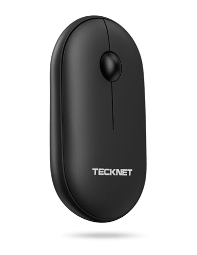 TECKNET Bluetooth Maus, Maus Kabellos (DREI Modi: BT 5.0/3.0 + 2.4G), Optische Leise Funkmaus mit USB-A-Empfänger, Easy-Switch für Laptop PC Computer, Mac OS, Android, Windows, Schwarz