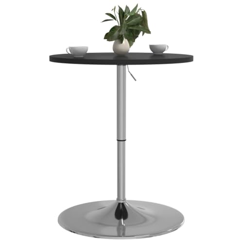 Mesa alta de madera y acero cromado de 60 cm ajustable para desayunos 5