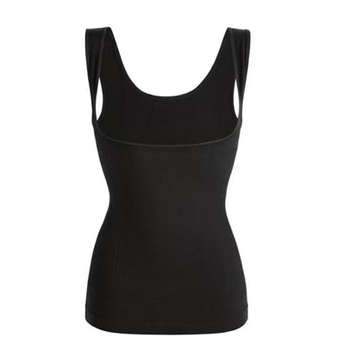OLIns Mujer Fajas Reductoras Entrenador de Cintura Lencería Moldeadora Chaleco Control Abdomen Corsé Modeladora Postparto Camisetas moldeadoras Shapewear(Color:Black,Size:L)