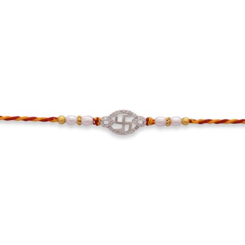 Image of 925 Silver Sacred Thread for Brother | Traditional Chandi Rakhi | Raksha Bandhan Celebration Accessory | Bracelet-Inspired Design | Gift for Bhai, Boys & Children