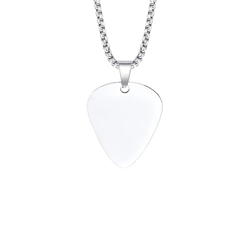 Collier médiator guitare pendentif masculin look rock pour concert et quotidien