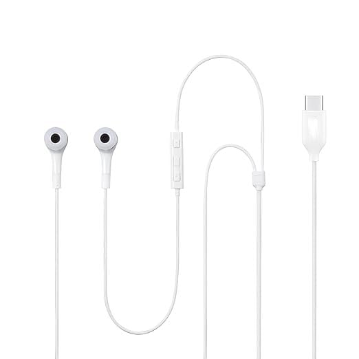 Image of Original Wired Earphones Type C Earphone Compatible with Samsung IC050 Headphones with Microphone Noise Isolation Stereo (White)