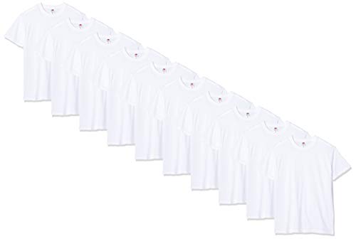 Fruit of the Loom Heavy Cotton 10 Pack Tee T-Shirt, Bianco (White 30), X-Large (Pacco da 10) Uomo