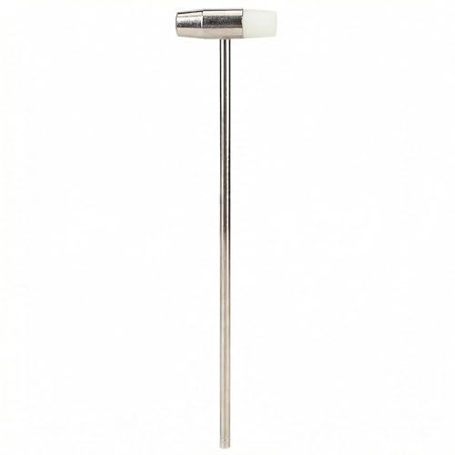 Jewelry Hammer With Dual Head Steel And Nylon Tip For Watch Repair Metal Stamping Bezel Seating Craft Bench Use Slim Handle Silver 1pc