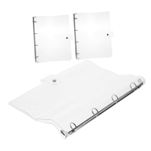 MOTHNUR 3個 透明活頁クリアファイルフォルダー 大容量ポータブルバインダー 書類整理用 耐久プラスチック製 家 オフィス 学校対応