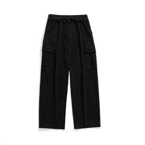Mens Corduroy Pants with Cargo Pocket Elastic Waist Sweatpants Wide Leg Baggy Slacks Casual Work Streetwear Pants4