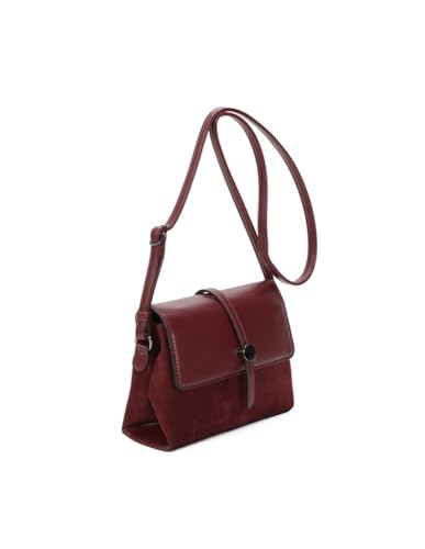 Sac Bandoulière Lie de Vin Inès DELAURE, l'Accessoire Chic pour Vos Sorties et Journées Citadines