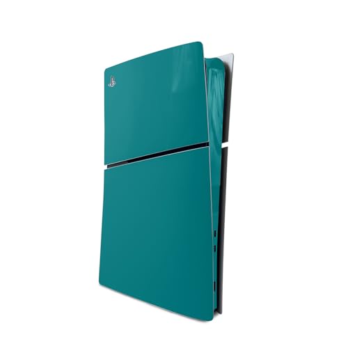 MightySkins - Skin compatible solo con consola Playstation 5 Slim Digital Edition, color verde azulado sólido, protectora, duradera y única, fácil de aplicar, fabricado en los Estados Unidos